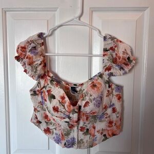 Floral Women's Corset Crop Top